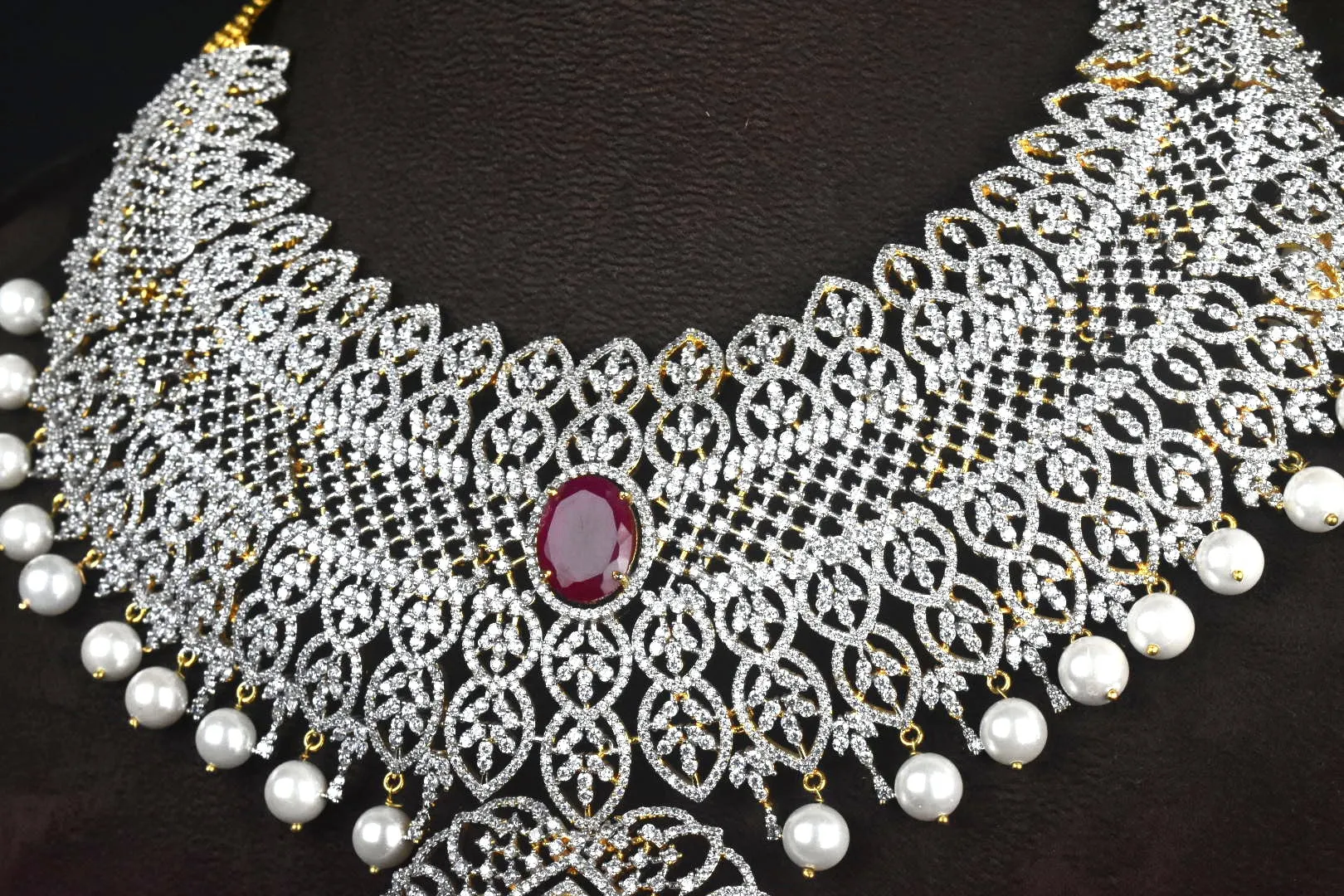 Bridal American Diamond Necklace Set By Asp Fashion Jewellery