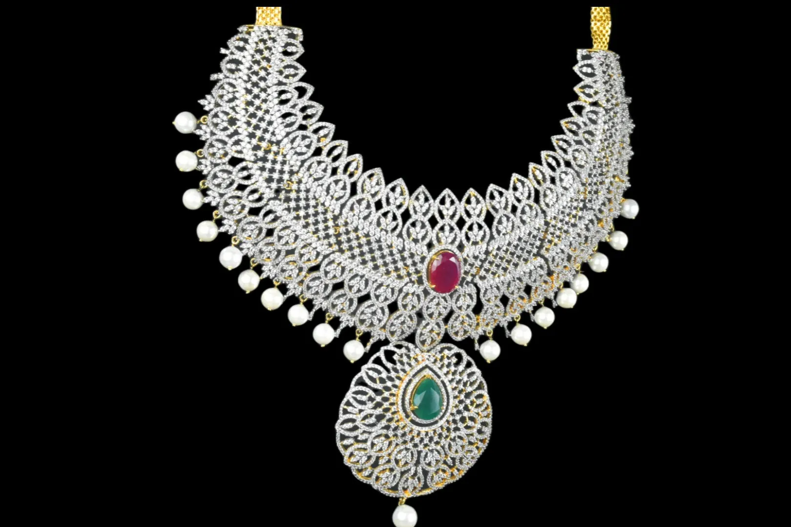 Bridal American Diamond Necklace Set By Asp Fashion Jewellery