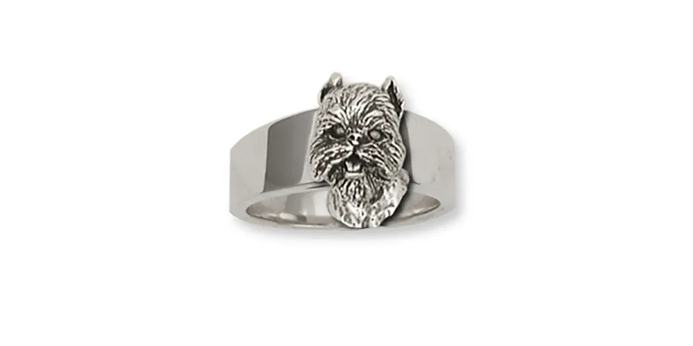 Brussels Griffon Ring Handmade Sterling Silver Dog Jewelry GF5-R