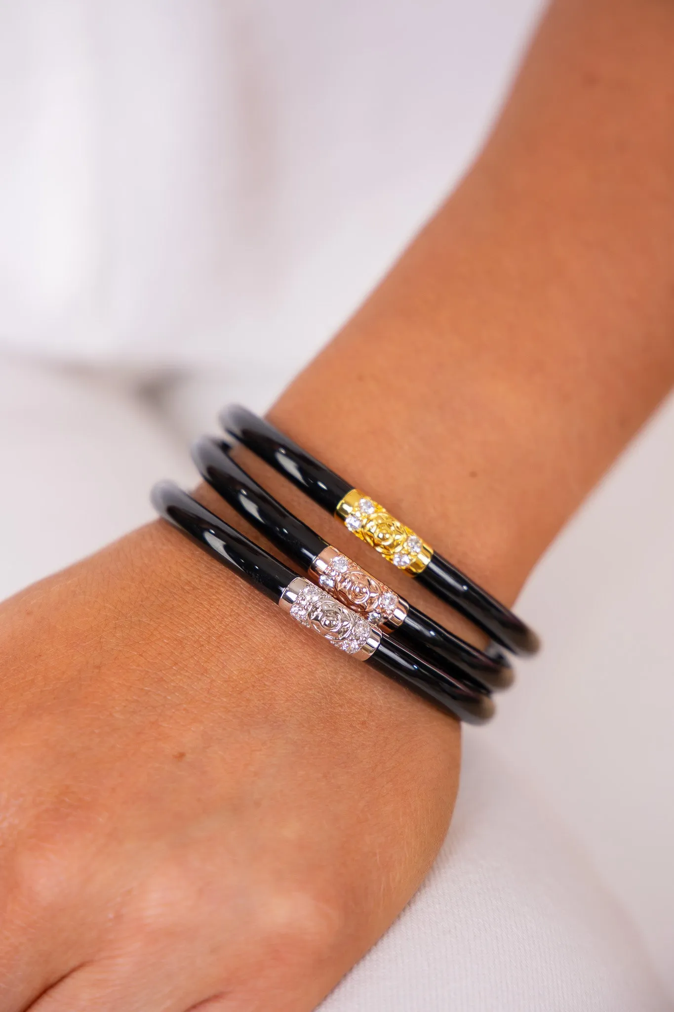 BudhaGirl 3 Kings Bangles - Black (Set Of 3)