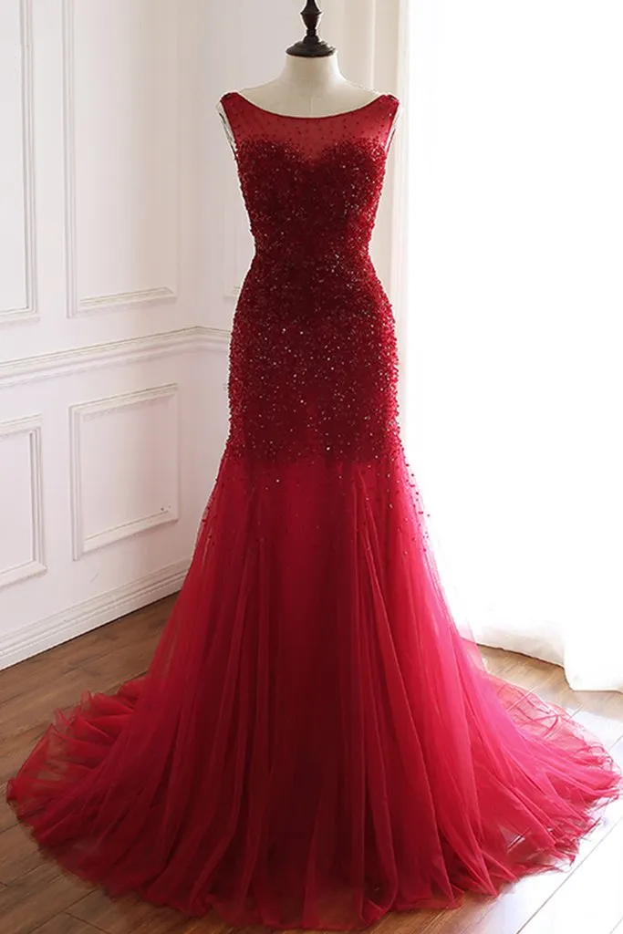 Burgundy Prom Dress , Formal Dress, Evening Dress, Pageant Dance Dresses, School Party Gown, PC0725