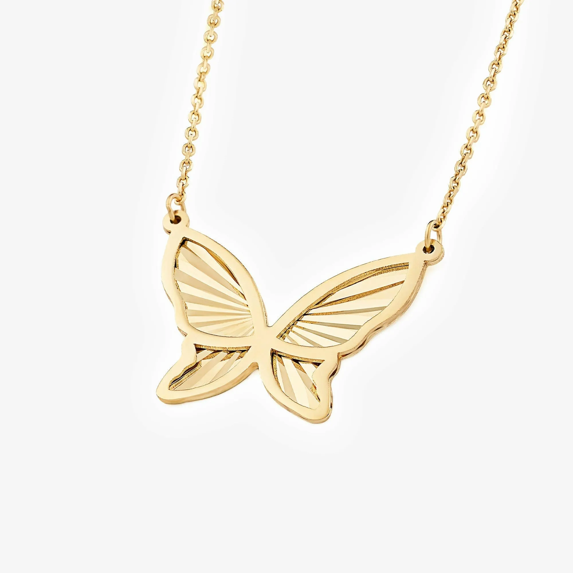 Butterfly Necklace | 14K Solid Gold