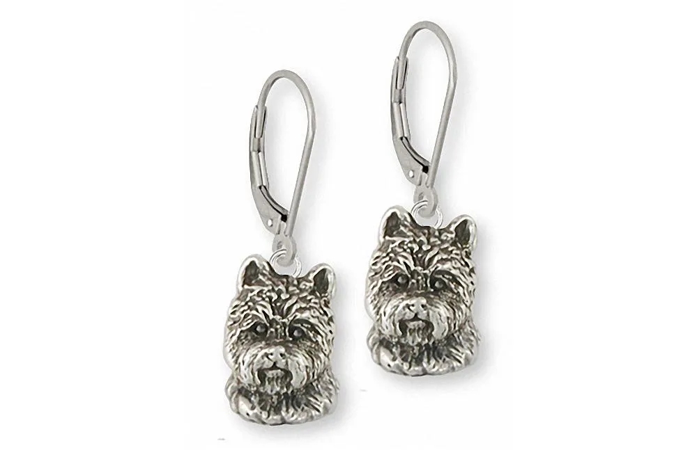 Cairn Terrier Earrings Jewelry Sterling Silver Handmade Dog Earrings CNWT29-E