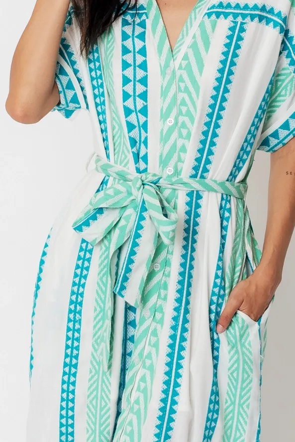 Capri Jacquard Midi Shirt Dress