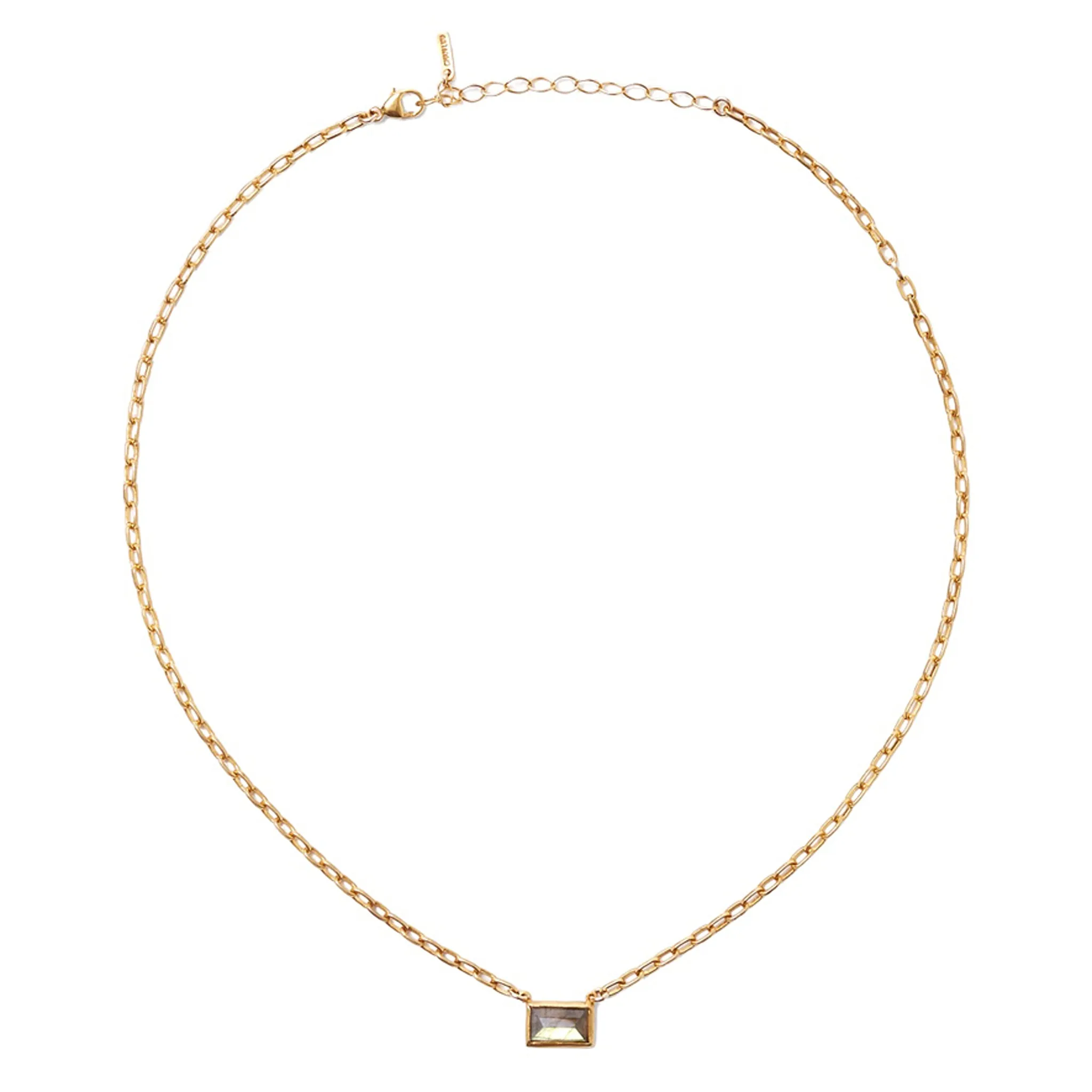 Chan Luu Rectangle Tab Pendant Necklace in Labradorite and Gold