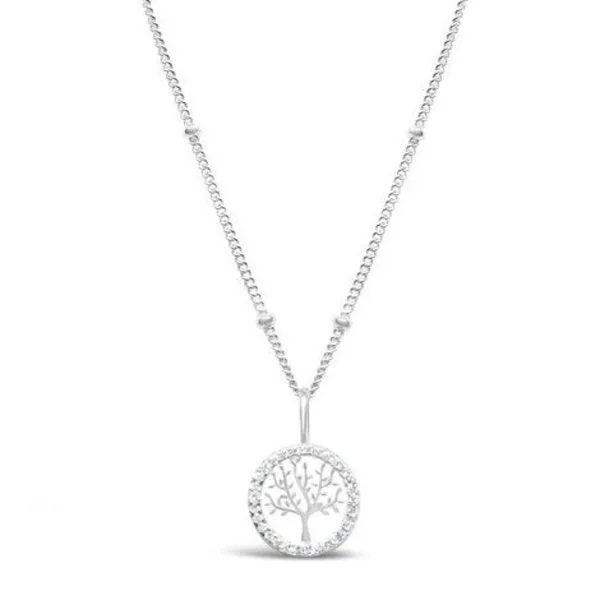 Charm & Chain Necklace -Tree of Life Silver