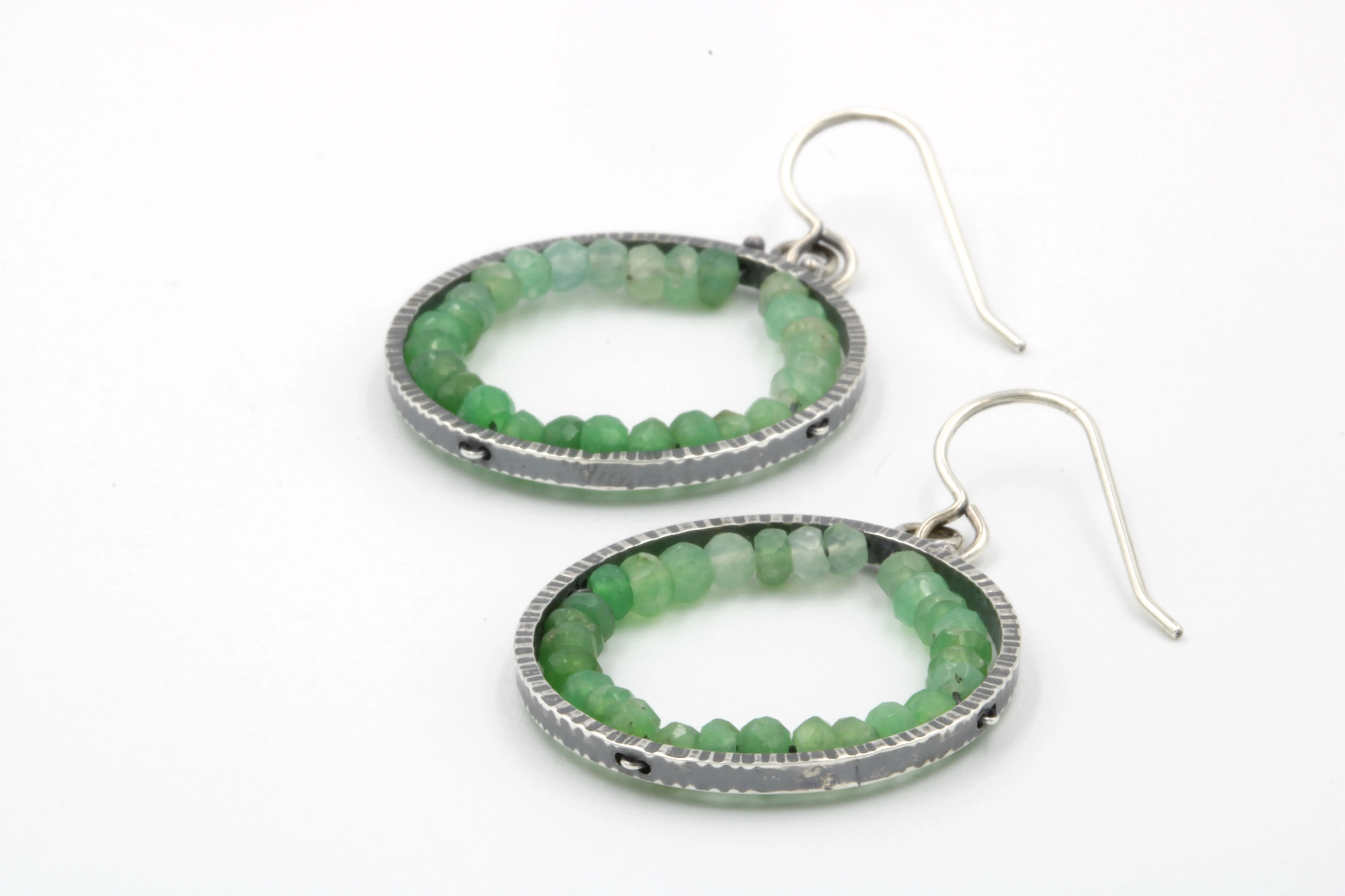 Chrysoprase "Geode" Earrings