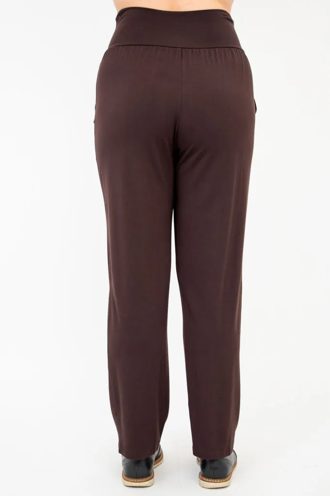 Clair Petite Pant, Coffee, Bamboo