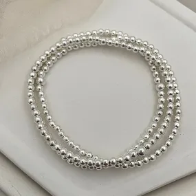 Classic 3mm Sterling Silver Bead Bracelet