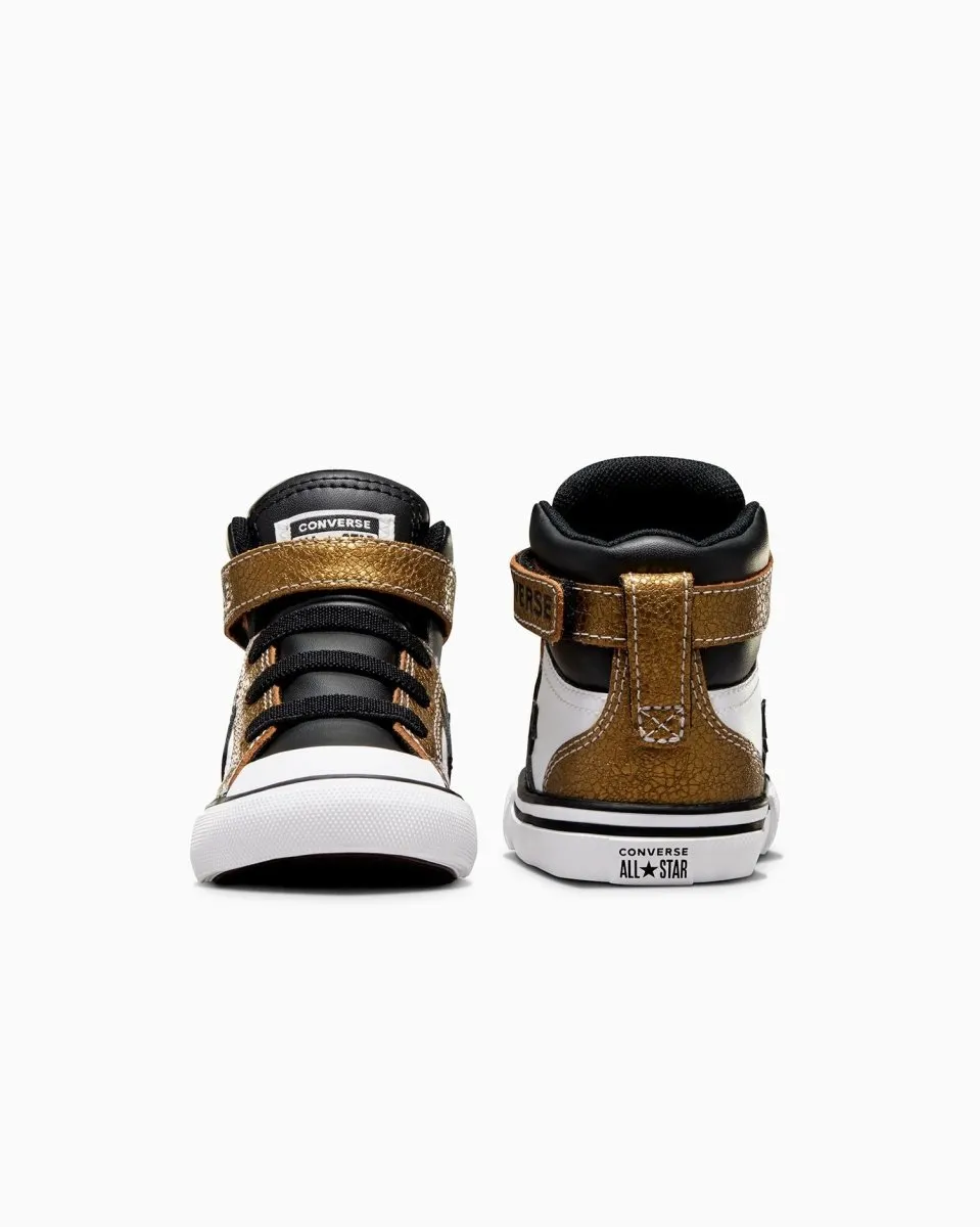 CONVERSE KIDS PRO BLAZE STRAP HIGH TOP WHITE/GOLD SHOES