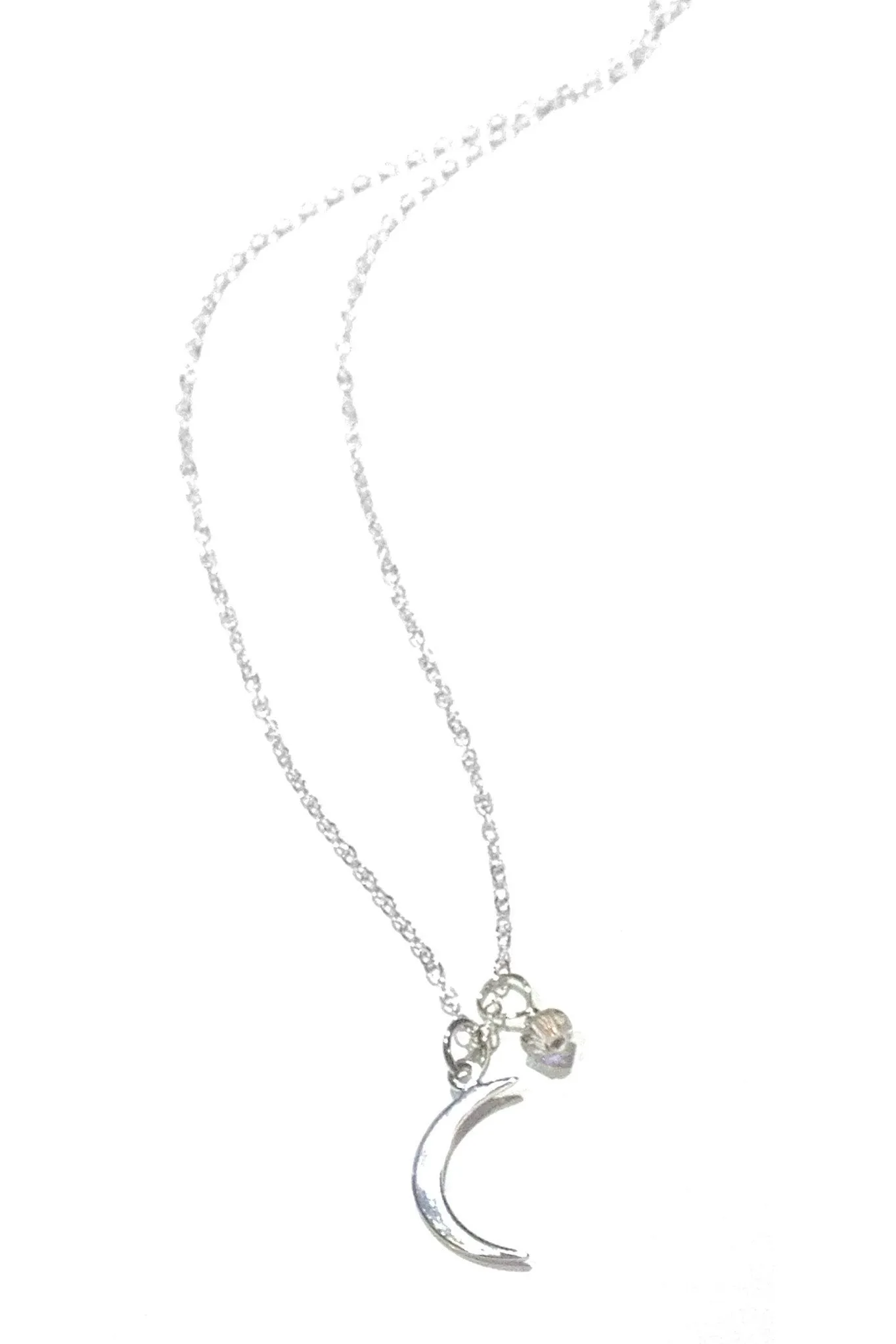 Crescent Moon and Crystal Necklace