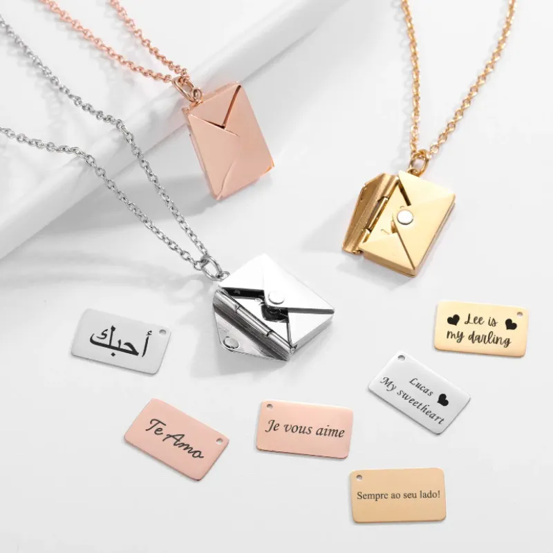 Customizable Envelope Necklace