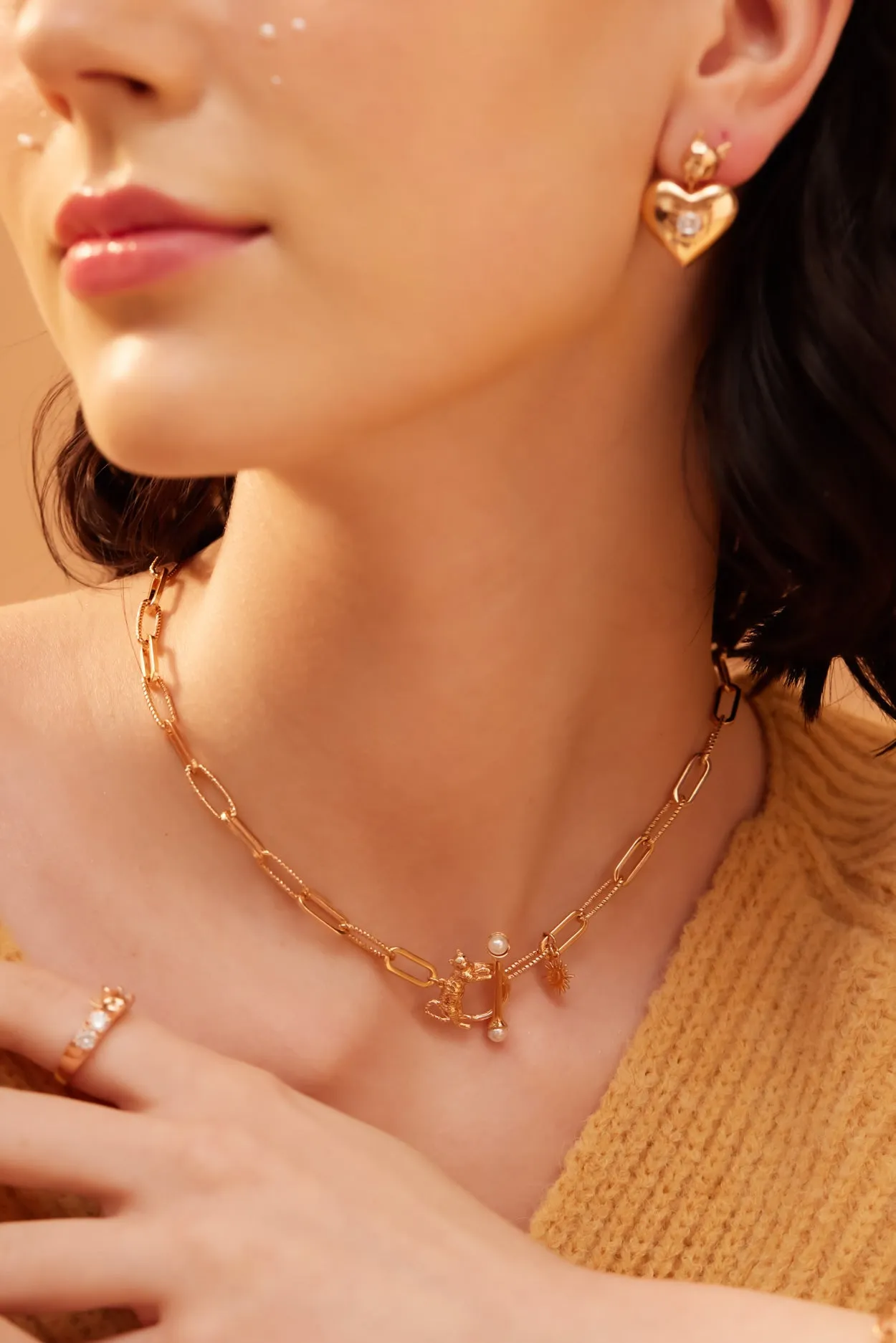 Cynthia x Love by the Moon - Gold Cat Toggle Choker