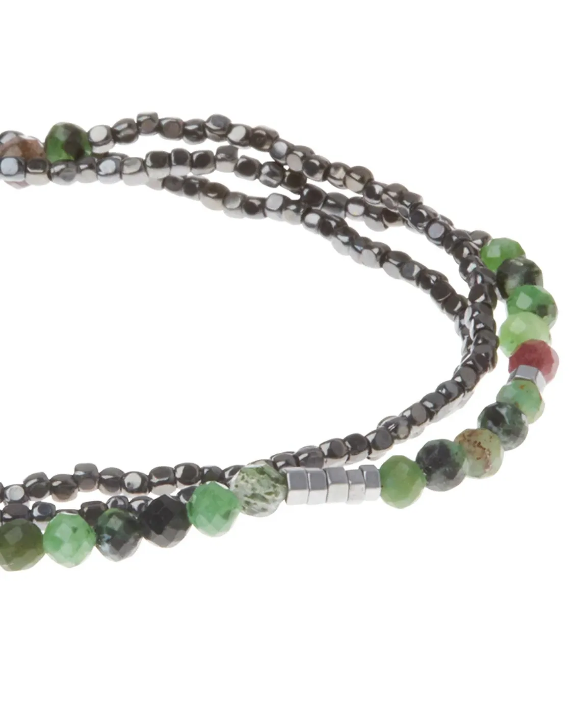 Delicate Ruby Zoisite: Wrap Bracelet & Necklace