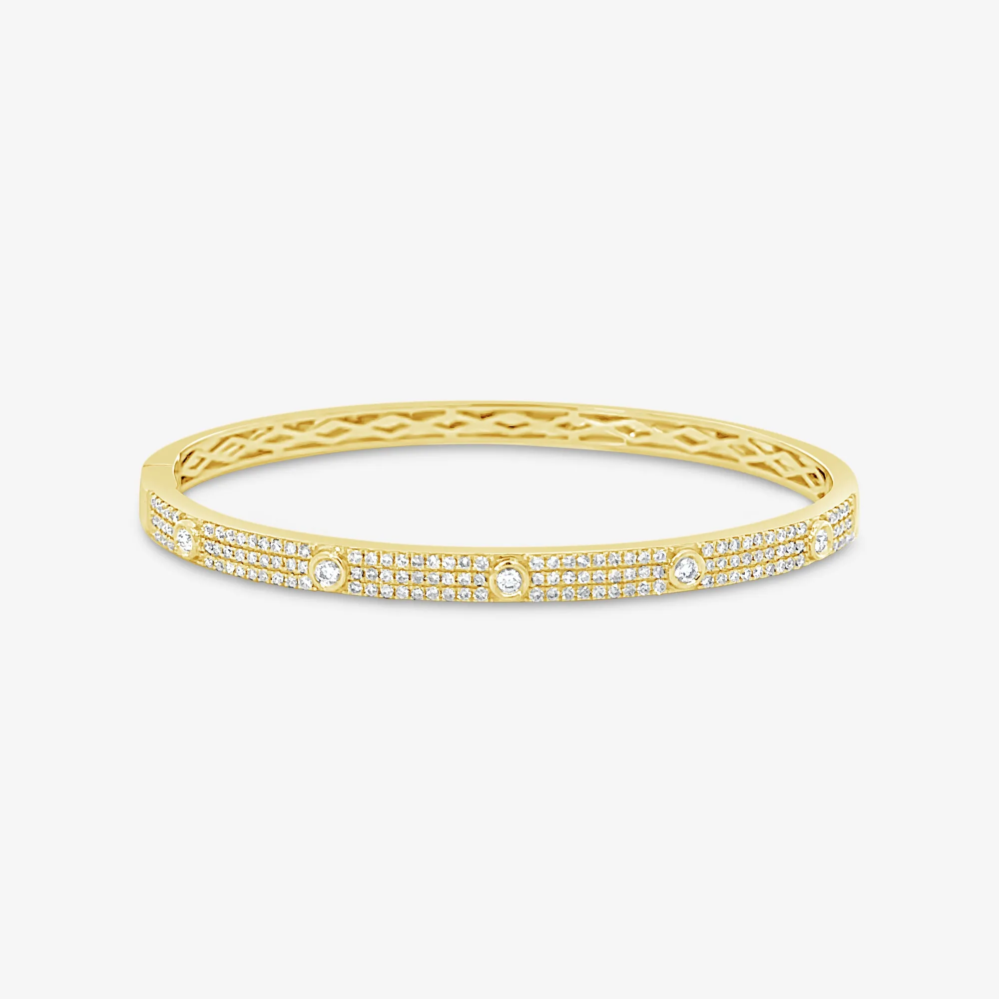 Diamond & Pave Small Bangle Bracelet