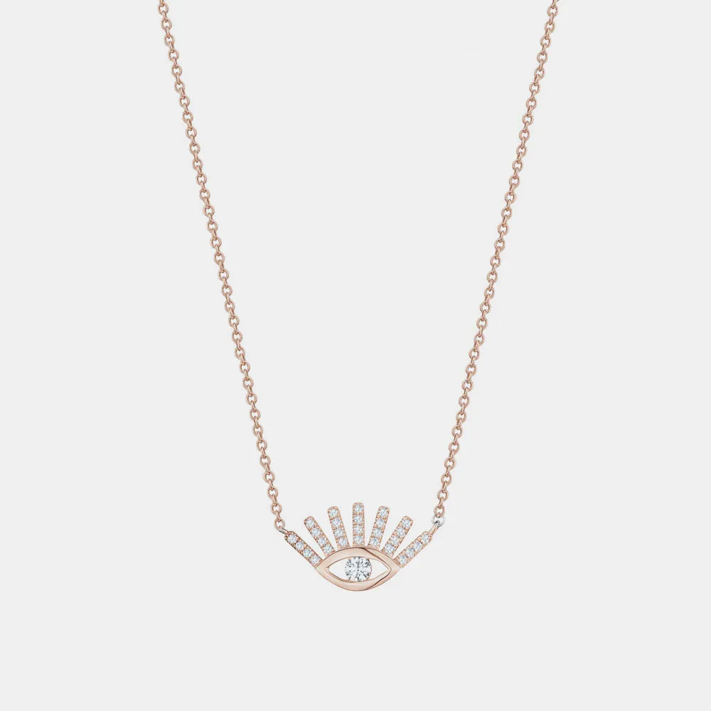 Diamond Evil Eye Lashes Necklace