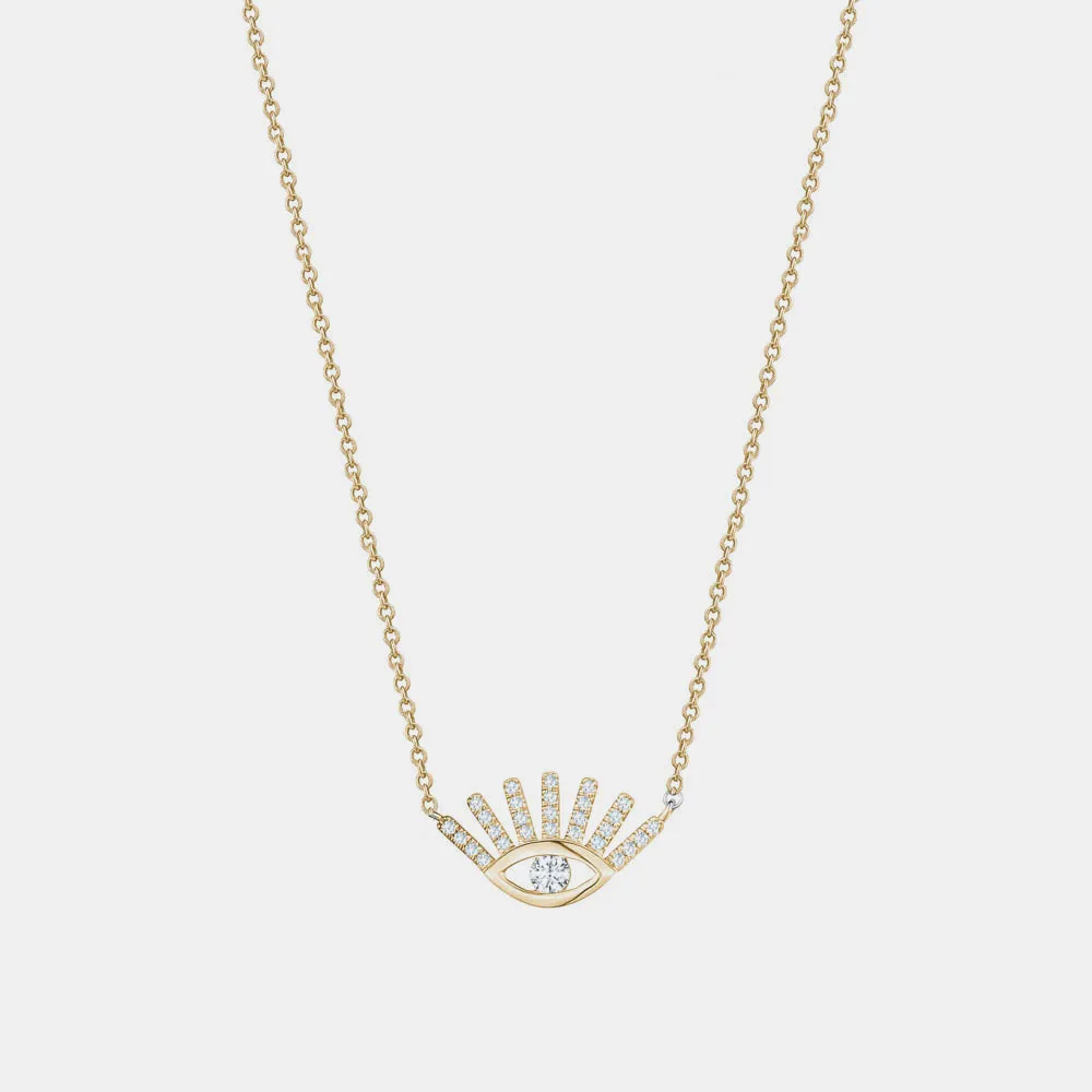 Diamond Evil Eye Lashes Necklace