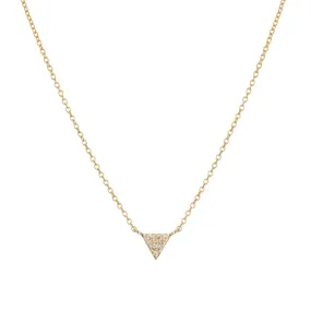 Diamond Pavé Triangle Necklace, 14ky