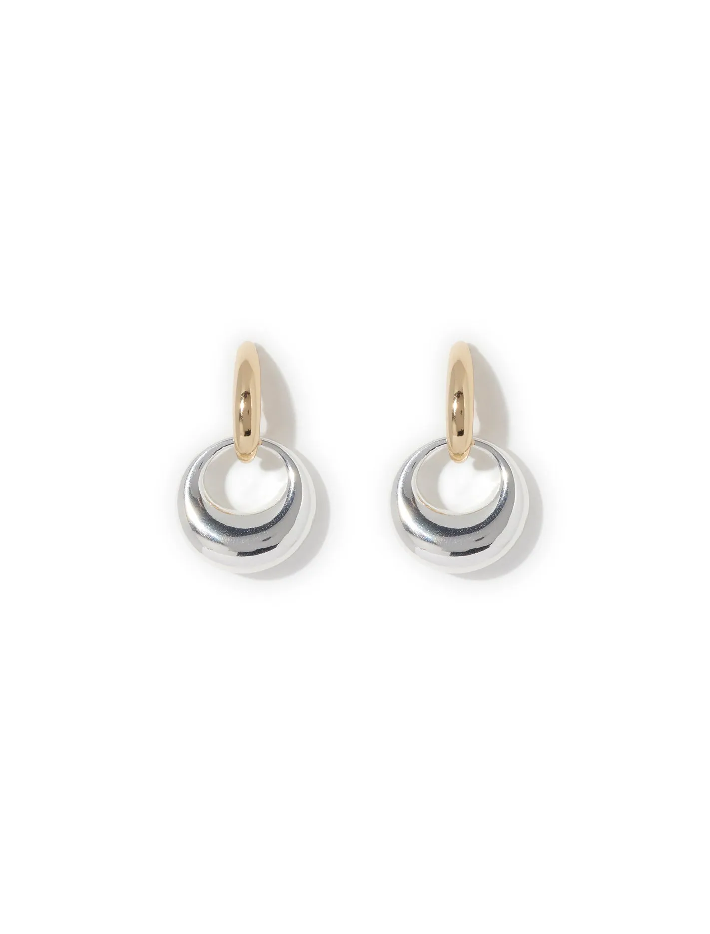 Dot Double Hoop Drop Earrings