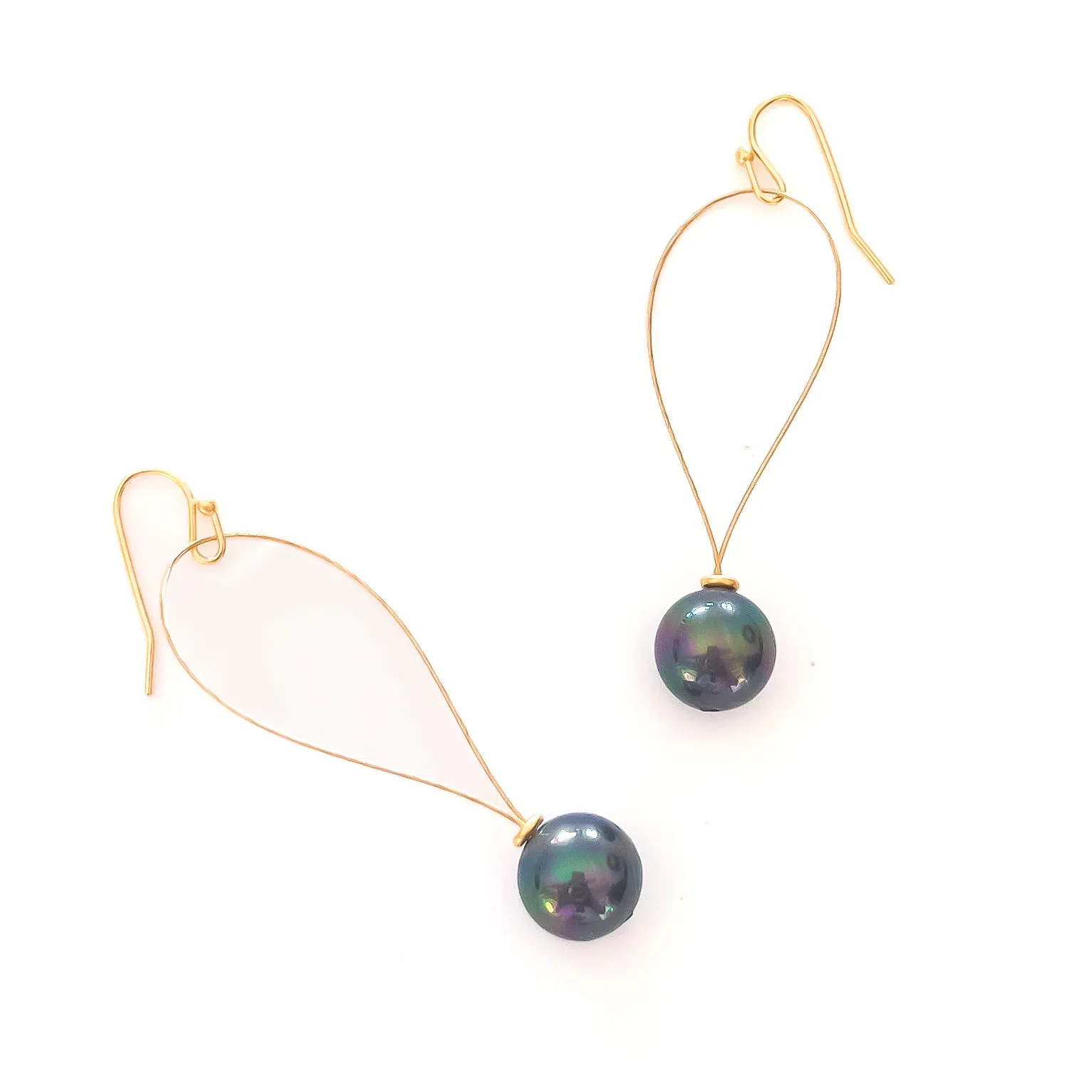 Drop Pearl Earrings - Gold