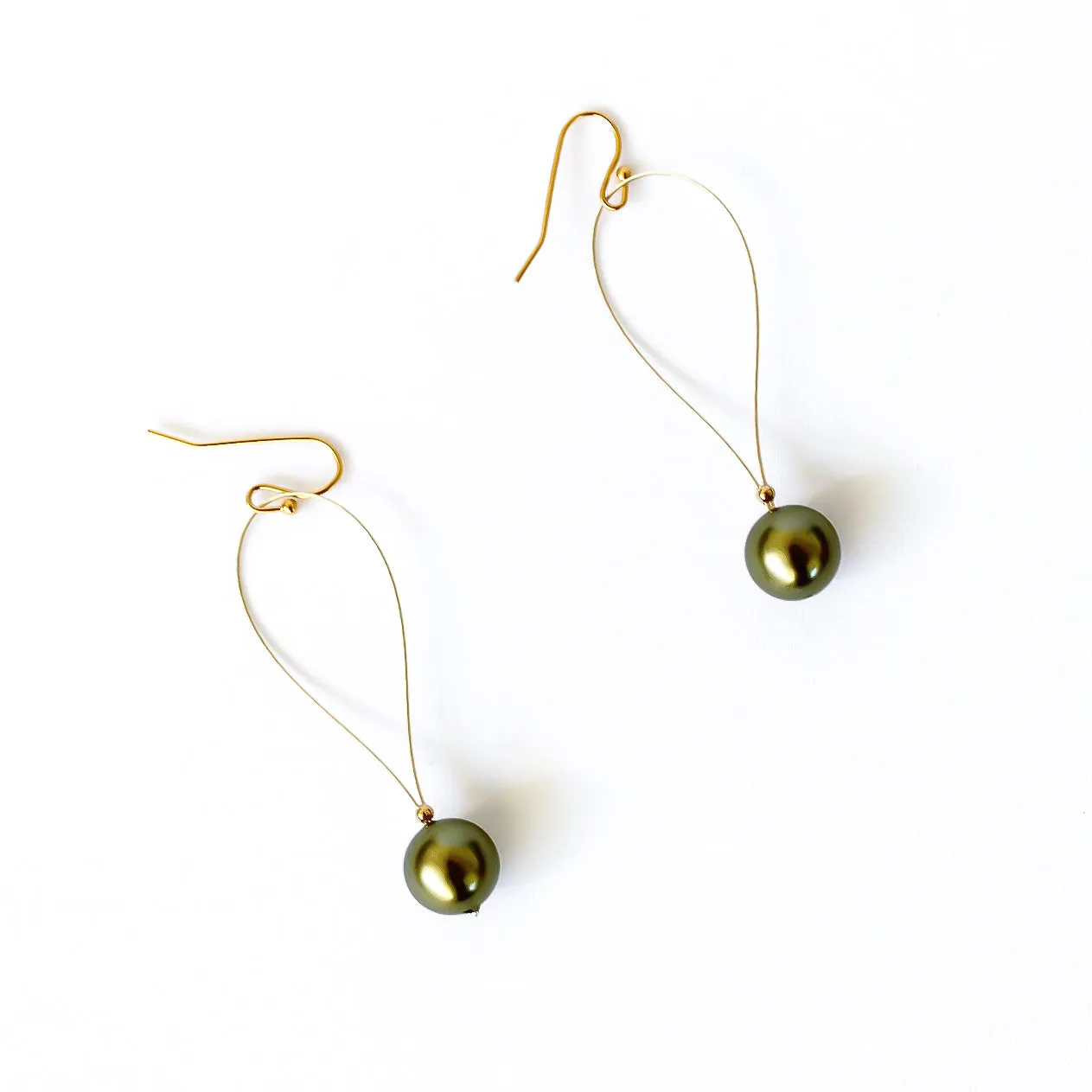 Drop Pearl Earrings - Gold