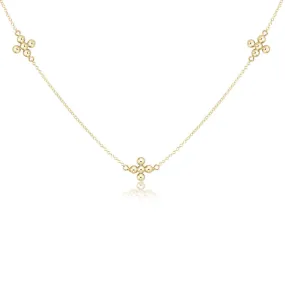 ENewton 15" Simplicity Chain Classic Gold Beaded Cross Choker