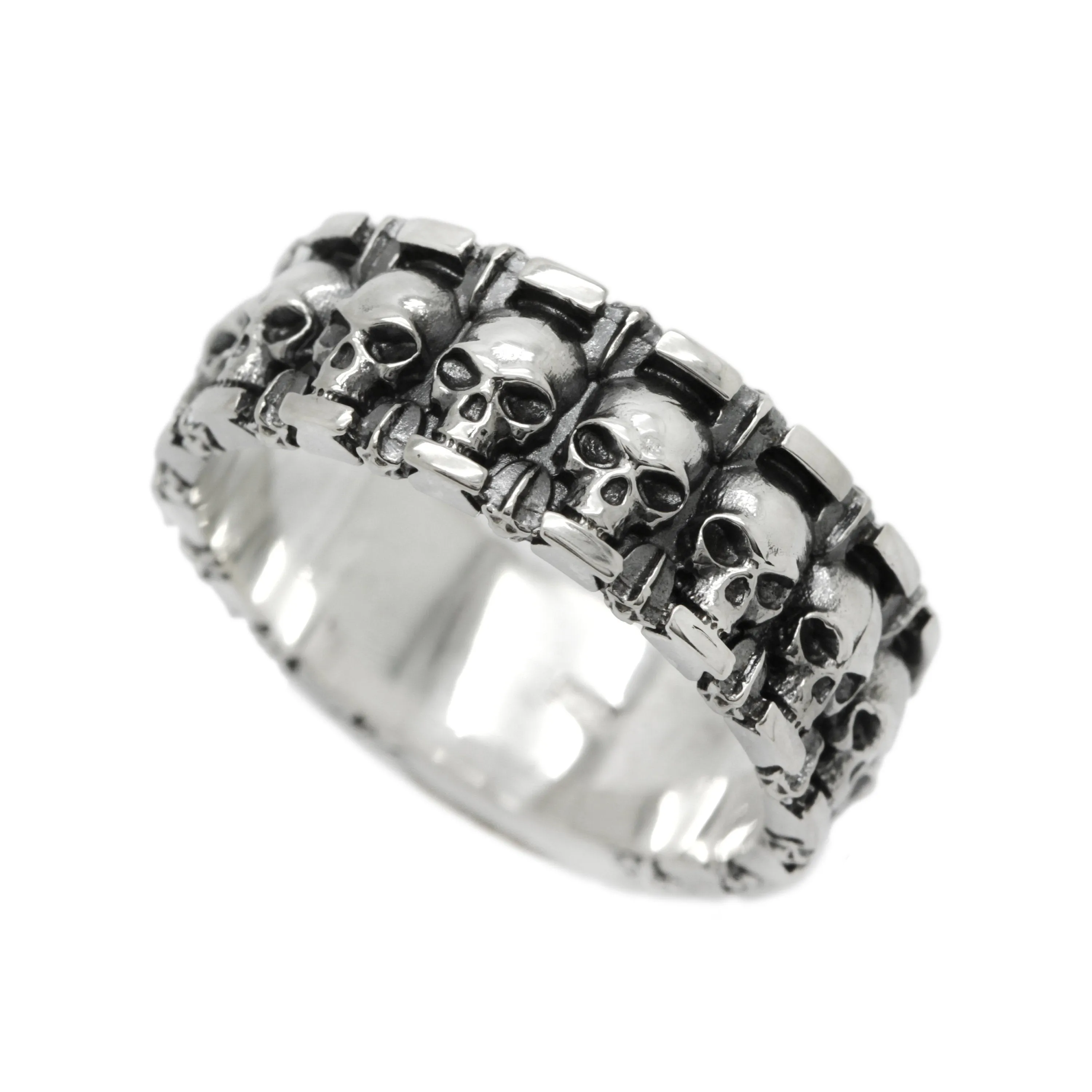 Engagement Skulls and Stars Unisex Ring Sterling Silver 925