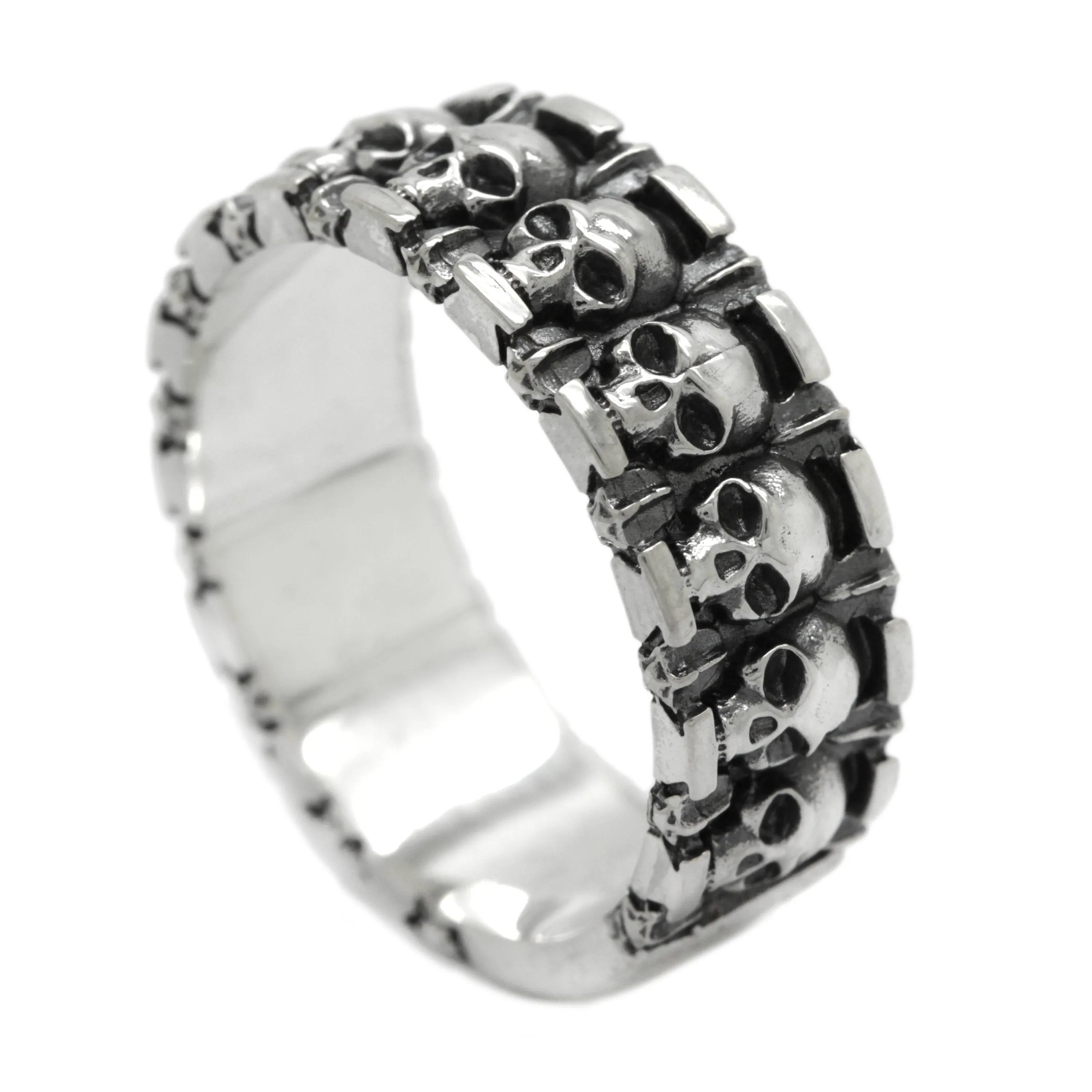 Engagement Skulls and Stars Unisex Ring Sterling Silver 925