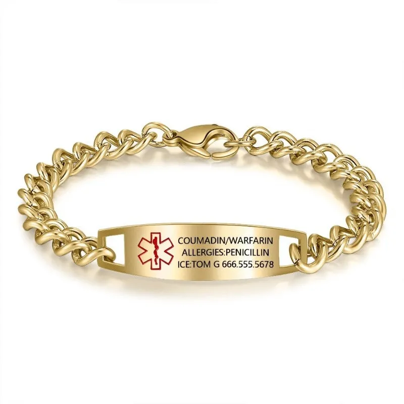 Engraved Medical Bracelets For Men