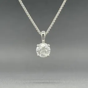 Estate 14K W Gold 0.94ct H/I1 Diamond Pendant