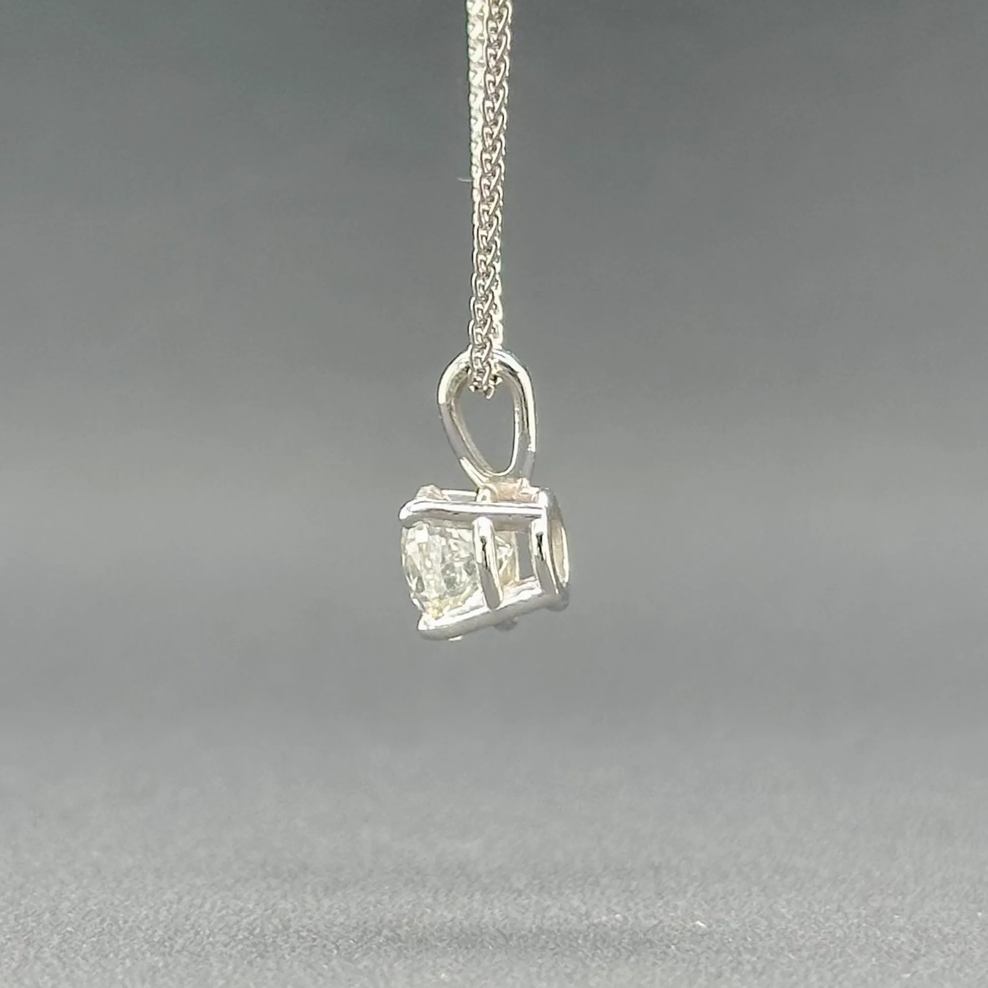 Estate 14K W Gold 0.94ct H/I1 Diamond Pendant