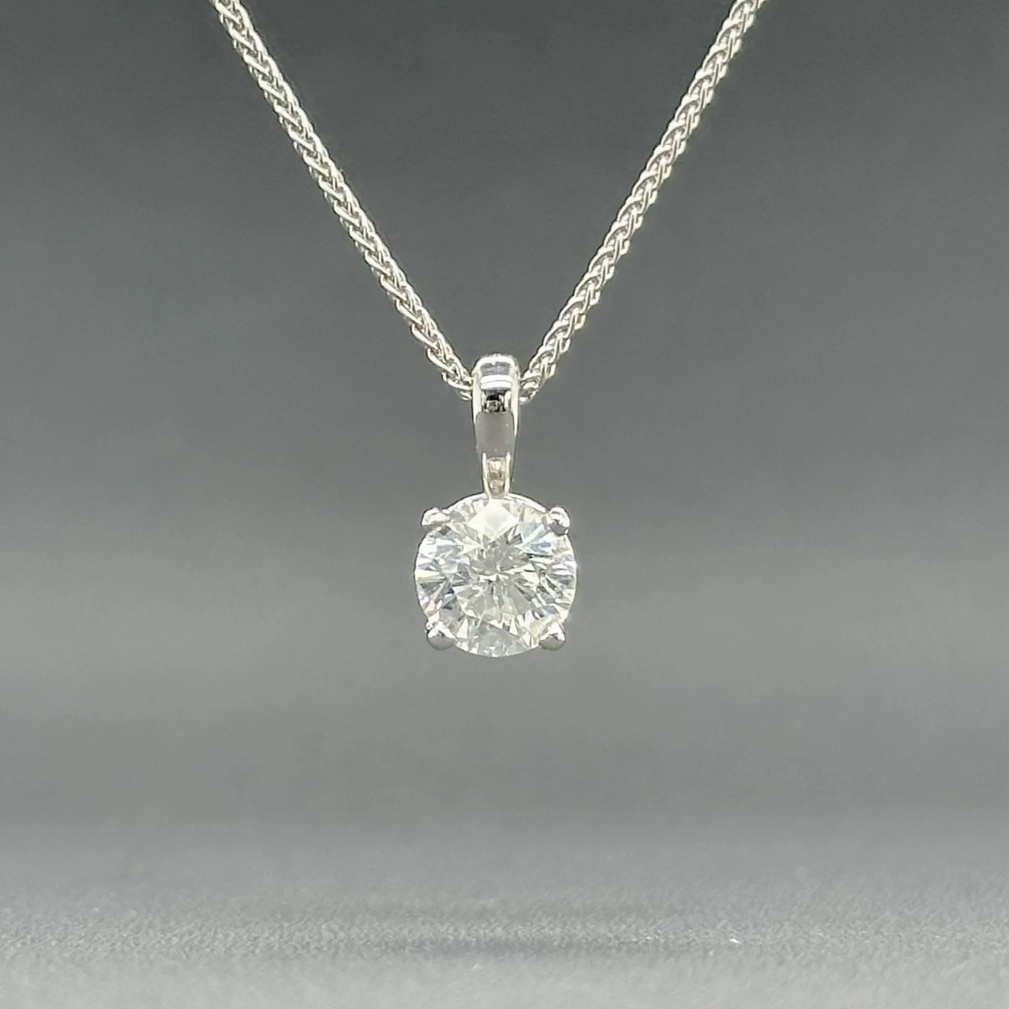 Estate 14K W Gold 0.94ct H/I1 Diamond Pendant