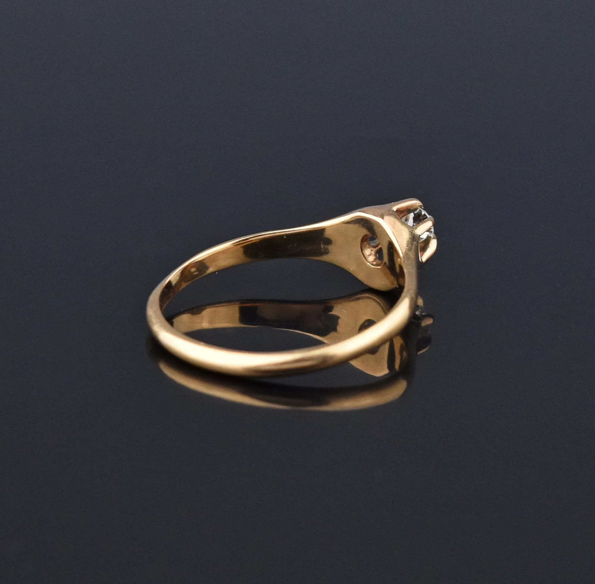 Fine Antique 14K Gold Belcher Diamond Ring