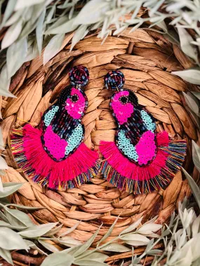 Flamingo Beaded Earrings