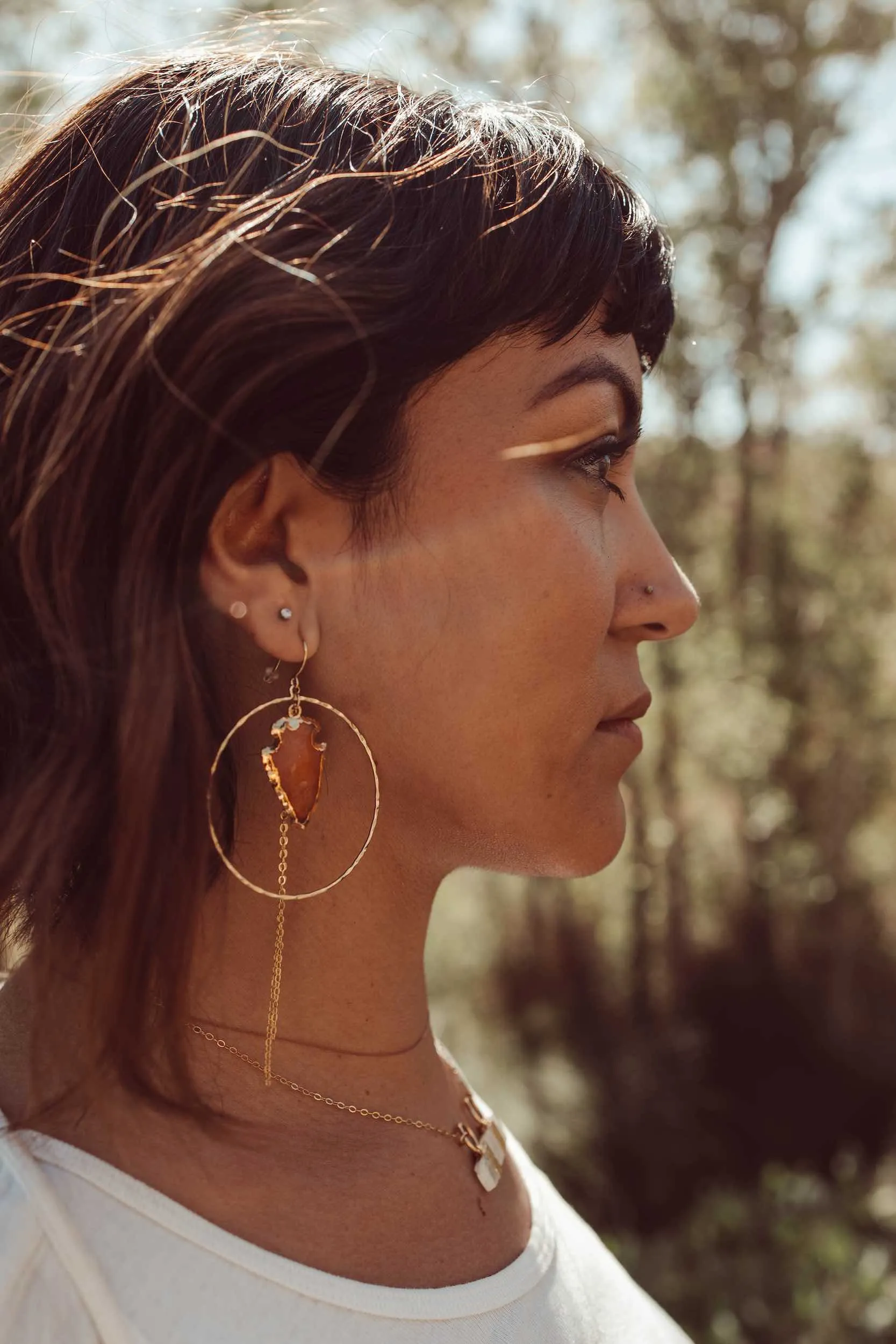 Girl On Fire Carnelian Gold Hoops