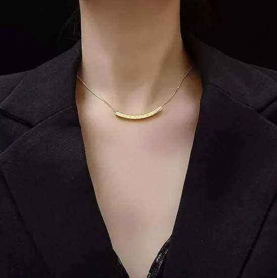 Good Luck Gold Bar Necklace