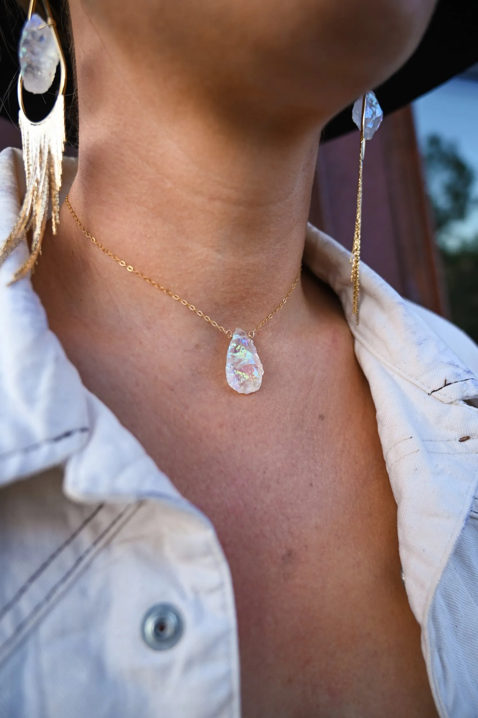 Good Vibes Aura Quartz Necklace