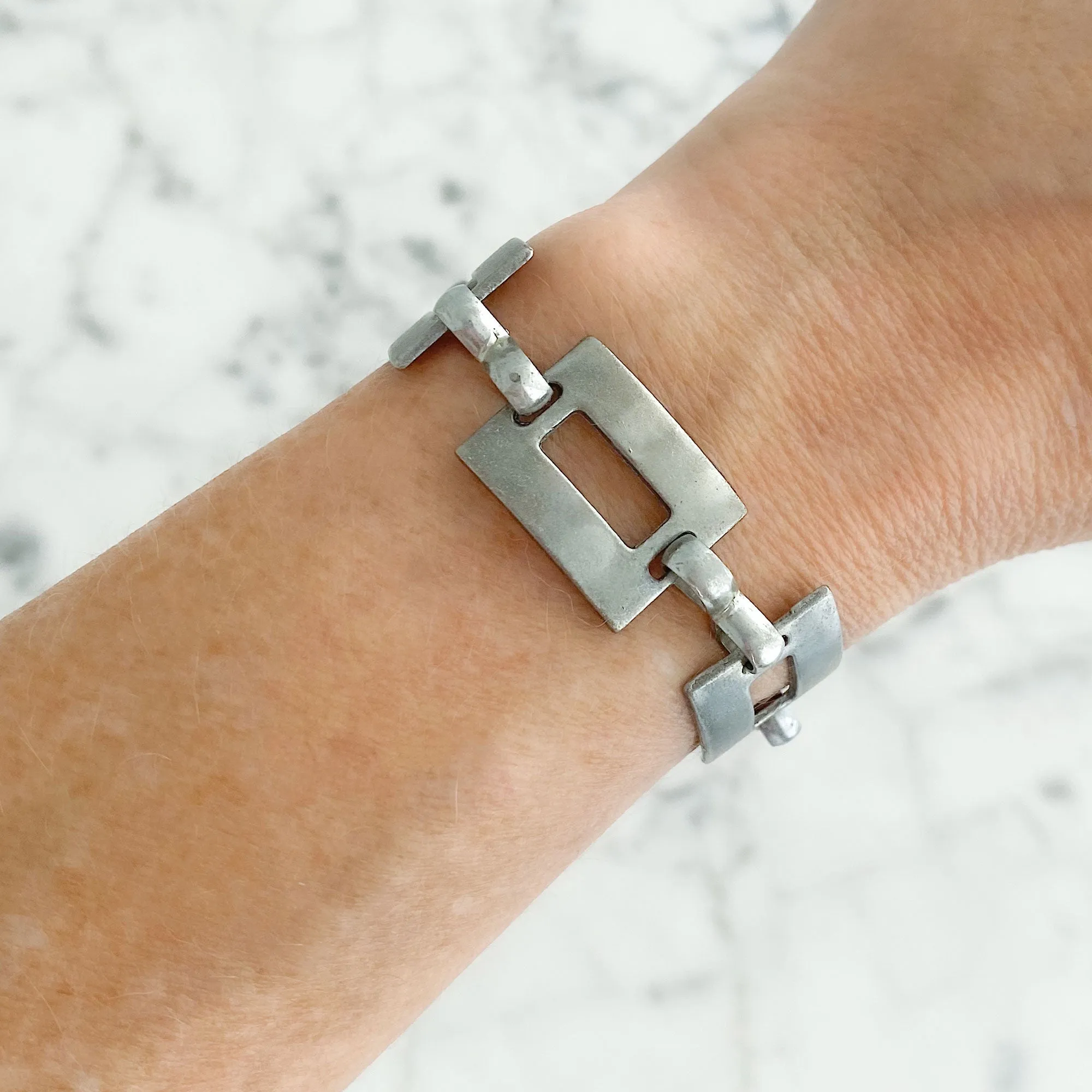 GOODWIN oxidized silver link bracelet