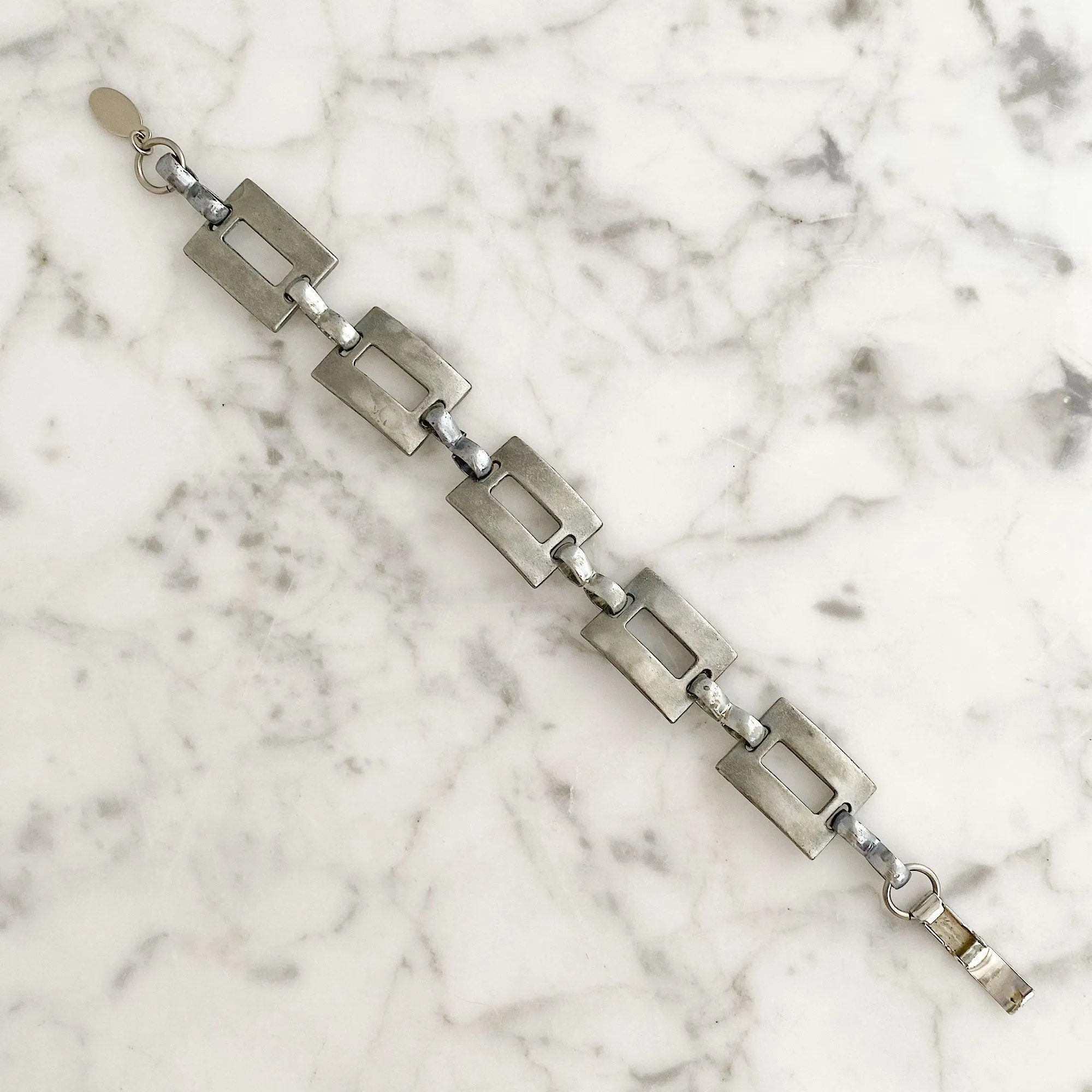 GOODWIN oxidized silver link bracelet