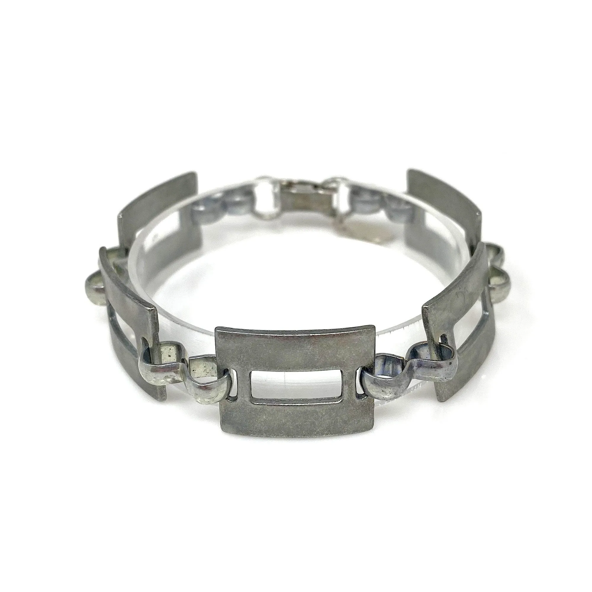 GOODWIN oxidized silver link bracelet