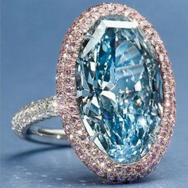 Gorgeous Huge Oval Aquamarine Ring