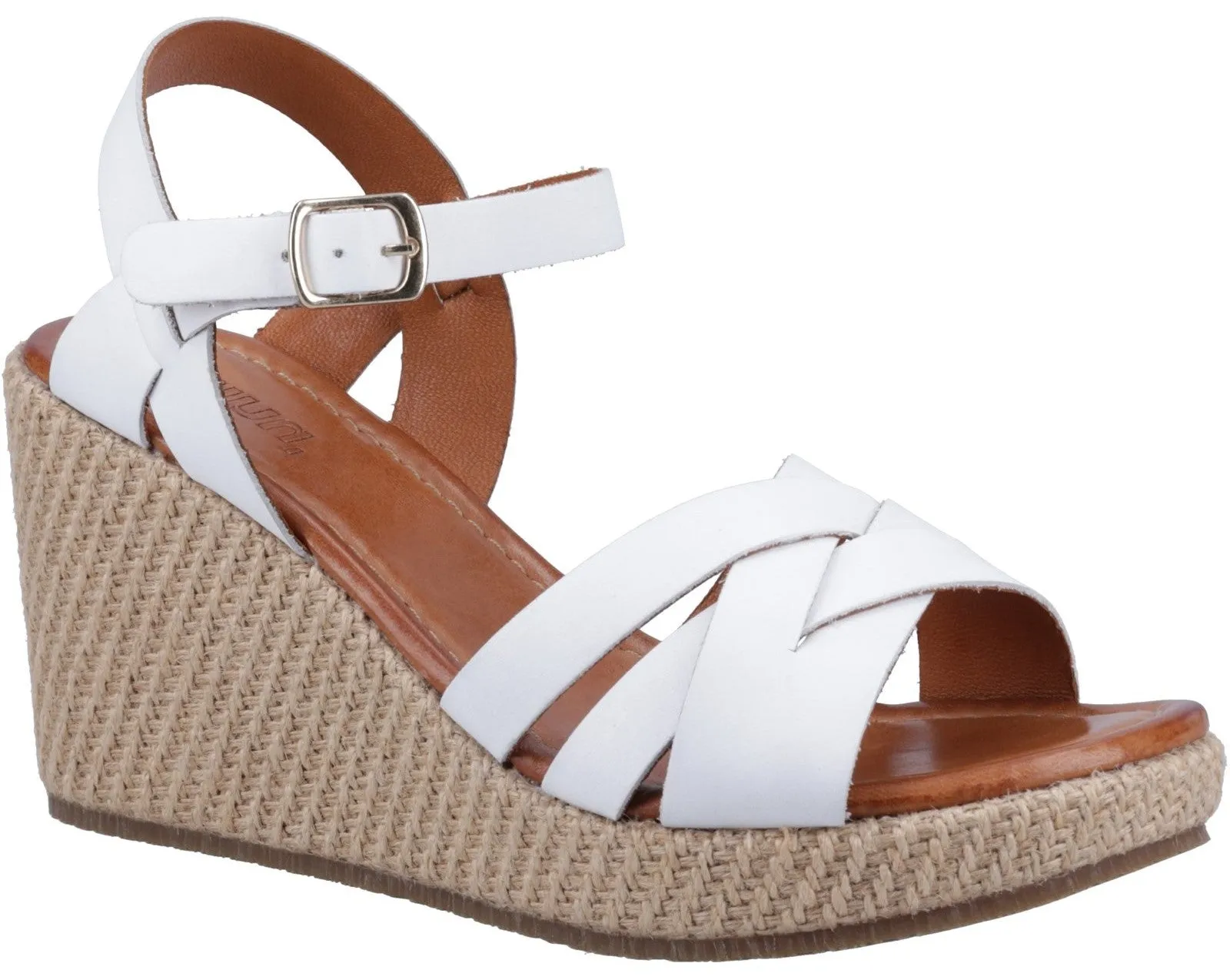 Hush Puppies Phoebe Womens Leather Wedge Heeled Sandal