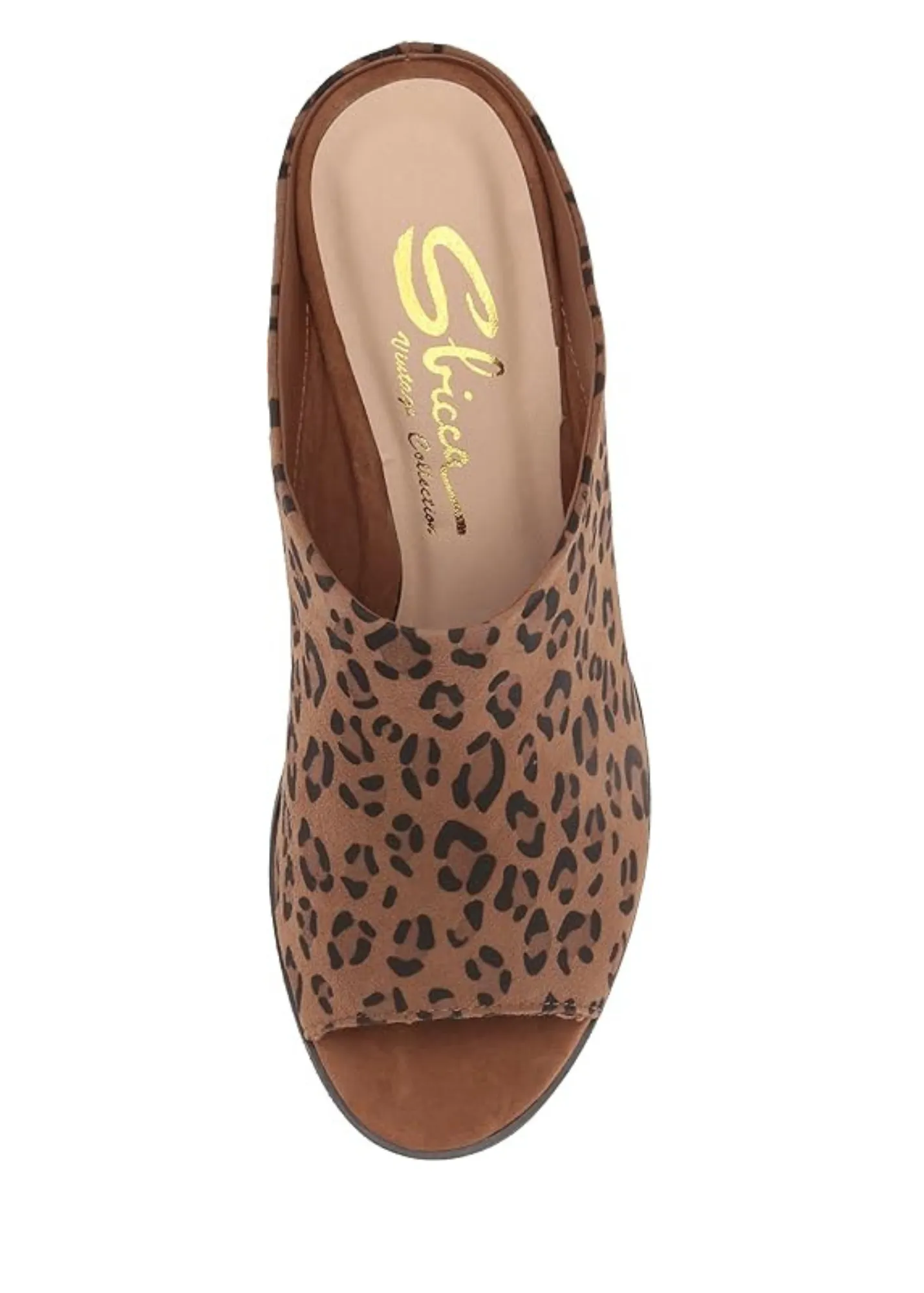 Jerome Peep Toe Heeled Slide in Leopard