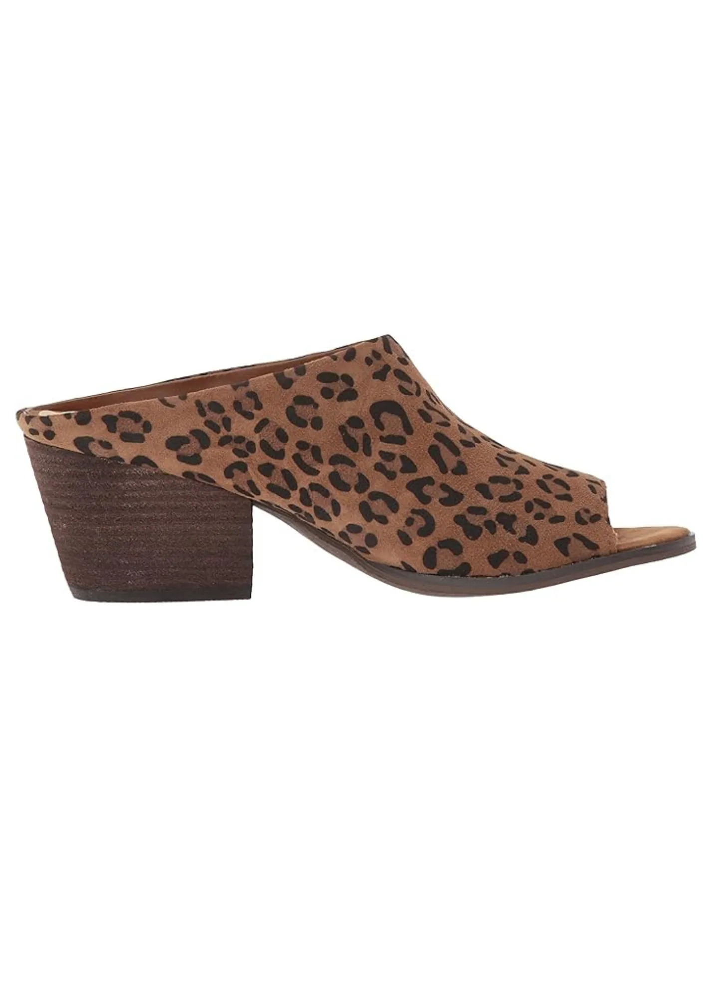 Jerome Peep Toe Heeled Slide in Leopard