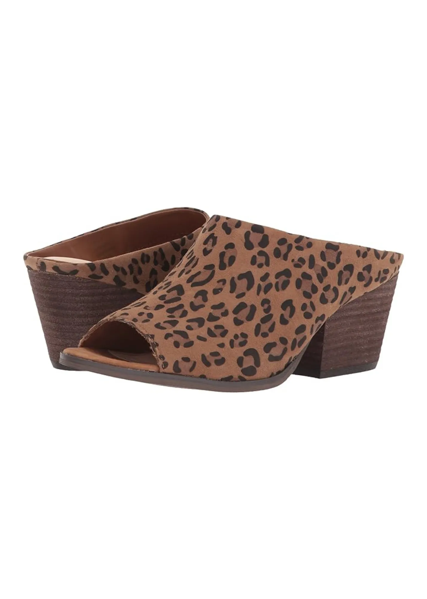 Jerome Peep Toe Heeled Slide in Leopard