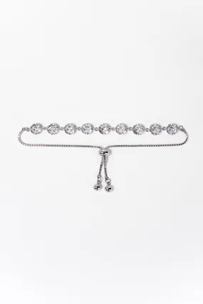 Juliette CZ Solitaire Bezzle Adjustable Bracelet - Silver