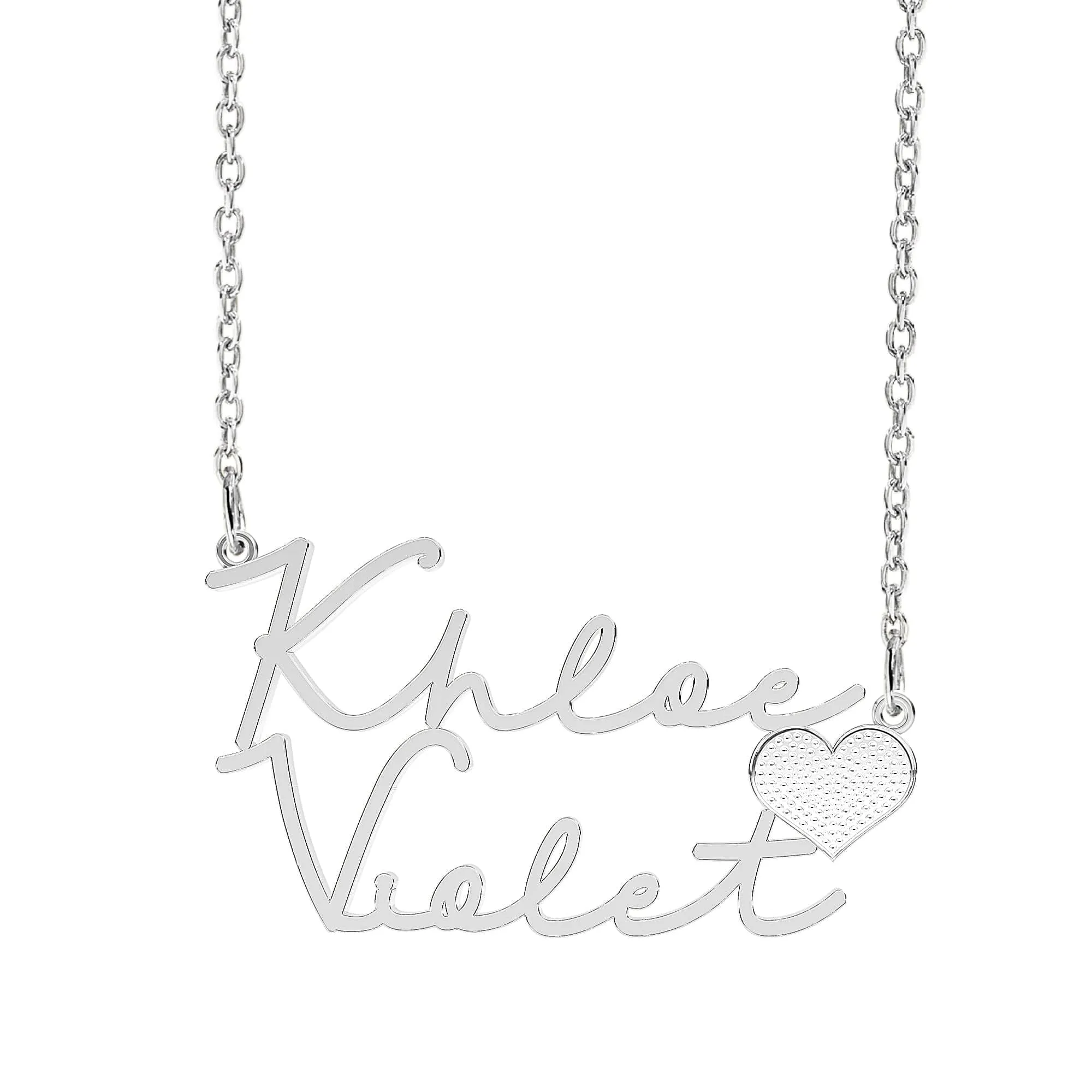 Khloe & Violet Heart Name Necklace