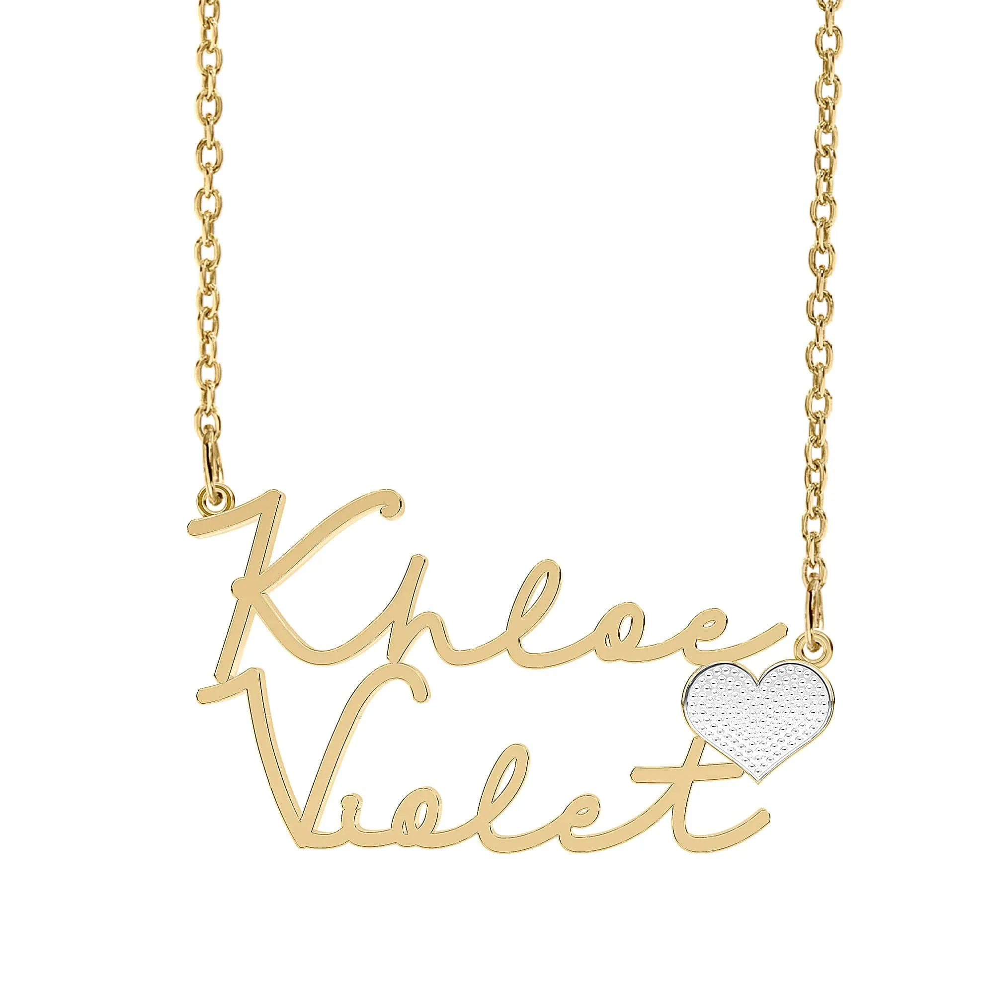 Khloe & Violet Heart Name Necklace