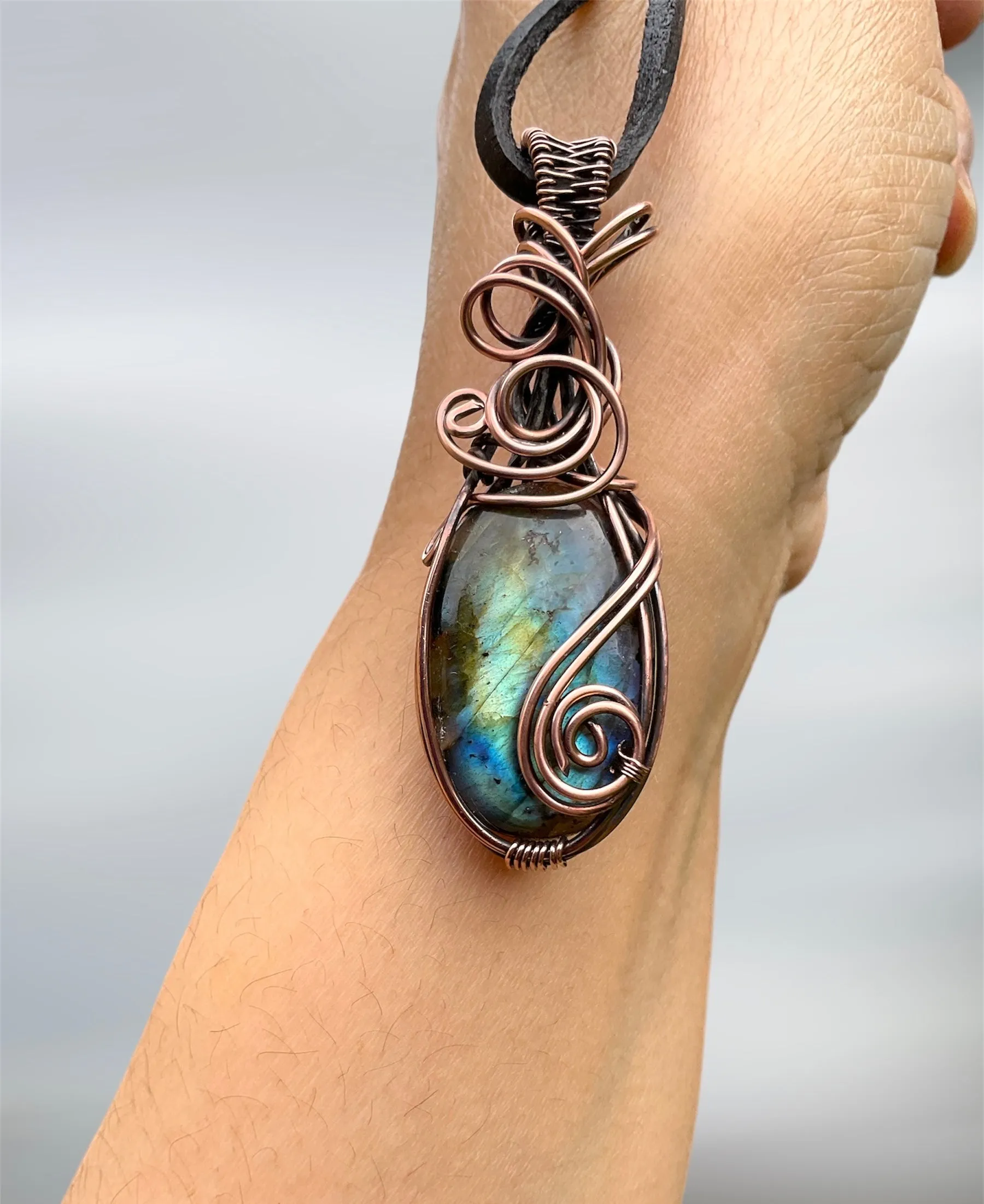 Labradorite Wire Wrapped Pendant