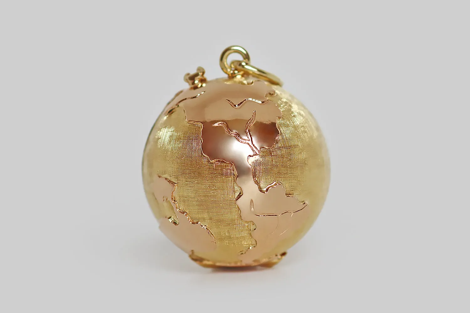 Large Vintage Two-Tone Folding Globe Locket